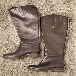Black leather Sam Edelman wide calf boots